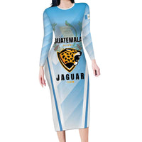 Custom Rugby Guatemala Family Matching Long Sleeve Bodycon Dress and Hawaiian Shirt Jaguares Go Champions