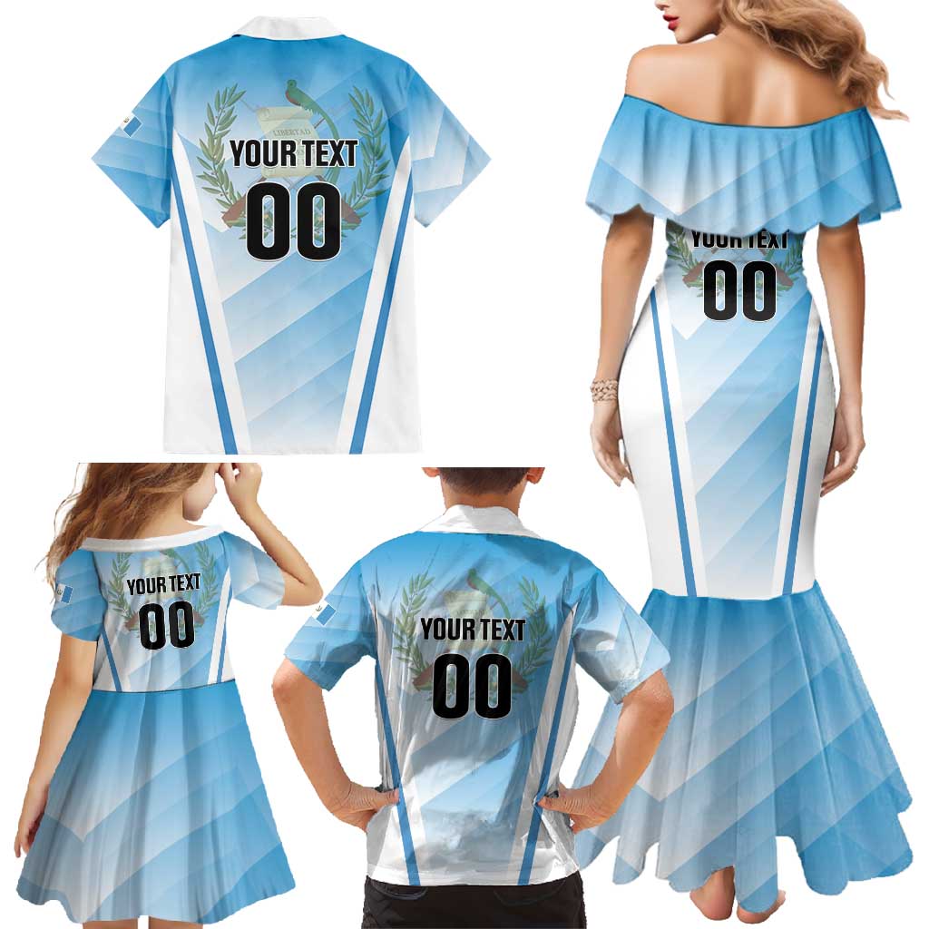 Custom Rugby Guatemala Family Matching Mermaid Dress and Hawaiian Shirt Jaguares Go Champions