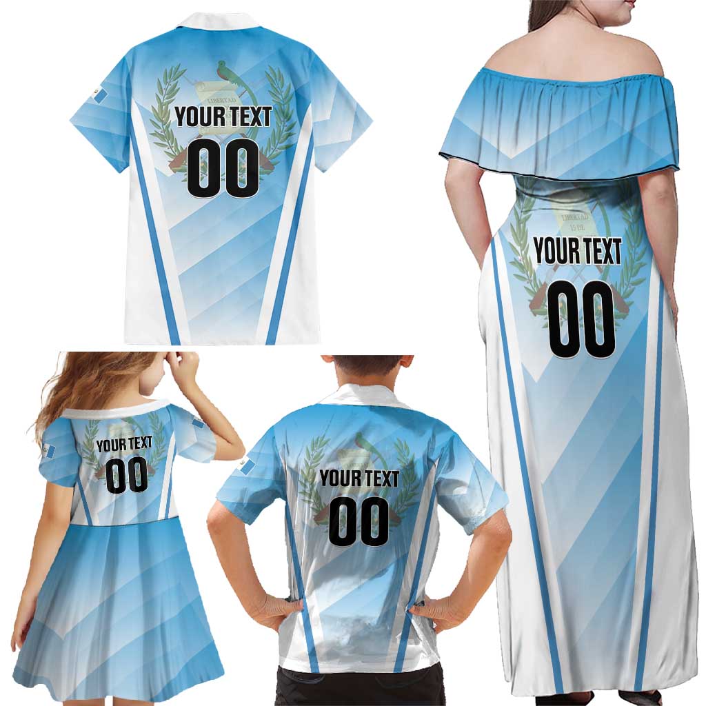 Custom Rugby Guatemala Family Matching Off Shoulder Maxi Dress and Hawaiian Shirt Jaguares Go Champions