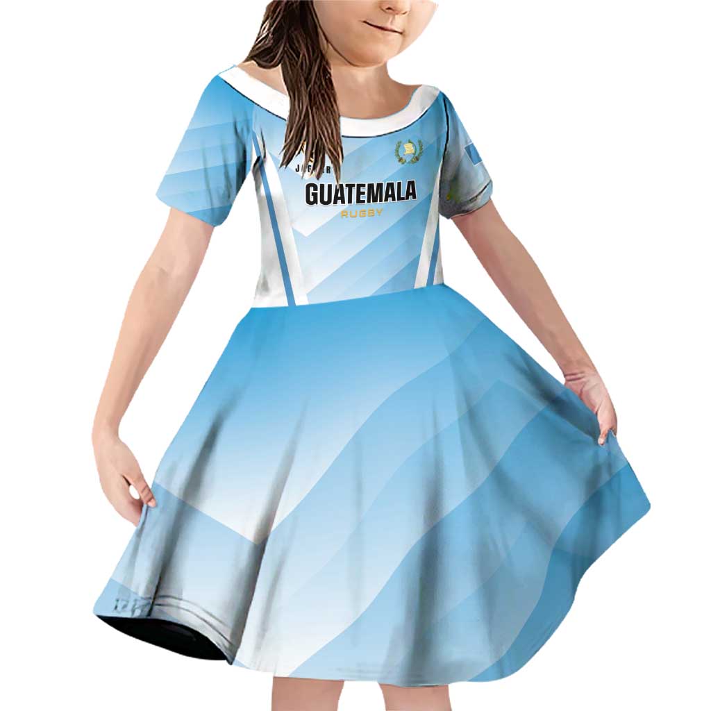 Custom Rugby Guatemala Family Matching Off Shoulder Short Dress and Hawaiian Shirt Jaguares Go Champions