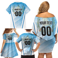 Custom Rugby Guatemala Family Matching Off Shoulder Short Dress and Hawaiian Shirt Jaguares Go Champions