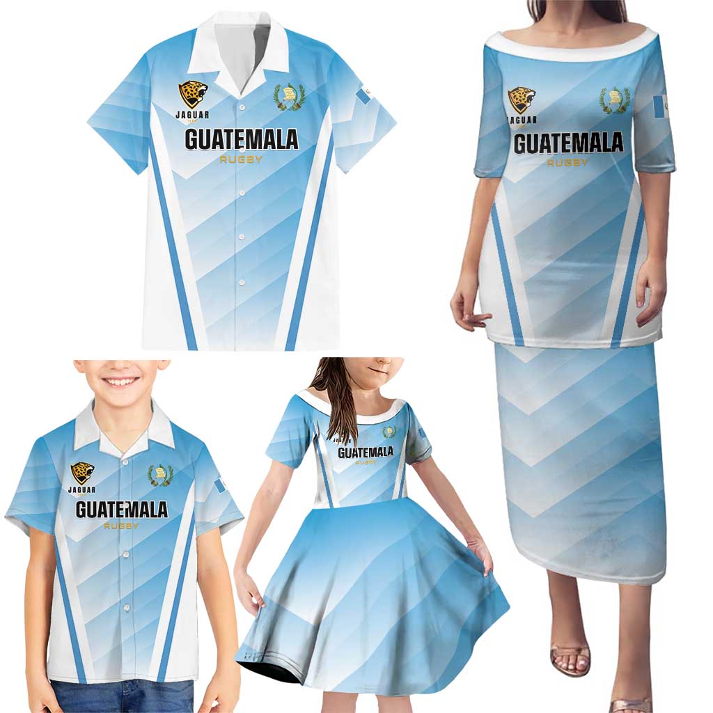 Custom Rugby Guatemala Family Matching Puletasi and Hawaiian Shirt Jaguares Go Champions