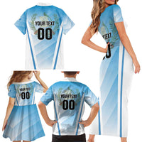 Custom Rugby Guatemala Family Matching Short Sleeve Bodycon Dress and Hawaiian Shirt Jaguares Go Champions