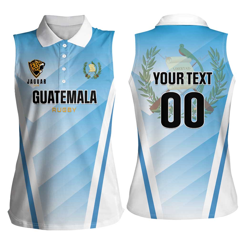 Custom Rugby Guatemala Women Sleeveless Polo Shirt Jaguares Go Champions