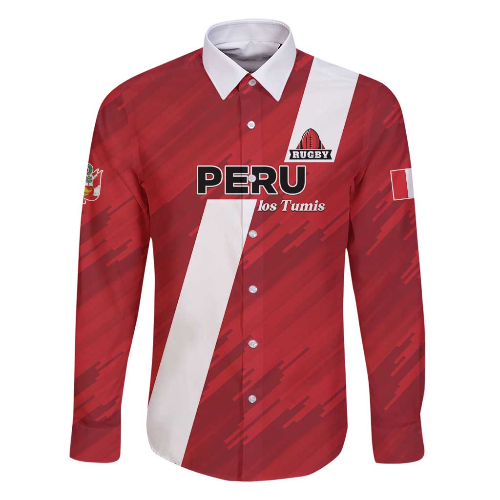 Custom Rugby Peru Family Matching Long Sleeve Bodycon Dress and Hawaiian Shirt Los Tumis Go Champions