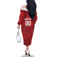 Custom Rugby Peru Family Matching Off The Shoulder Long Sleeve Dress and Hawaiian Shirt Los Tumis Go Champions