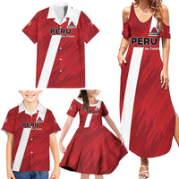 Custom Rugby Peru Family Matching Summer Maxi Dress and Hawaiian Shirt Los Tumis Go Champions
