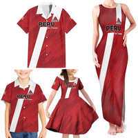 Custom Rugby Peru Family Matching Tank Maxi Dress and Hawaiian Shirt Los Tumis Go Champions