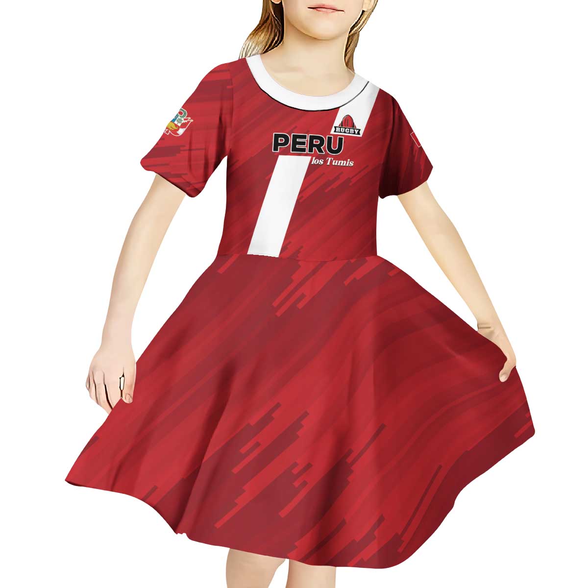 Custom Rugby Peru Kid Short Sleeve Dress Los Tumis Go Champions