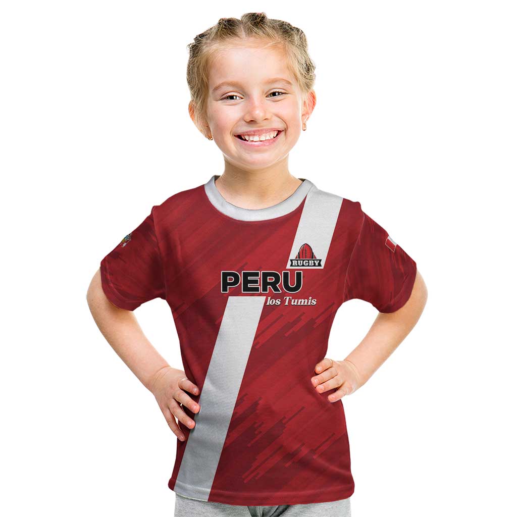 Custom Rugby Peru Kid T Shirt Los Tumis Go Champions
