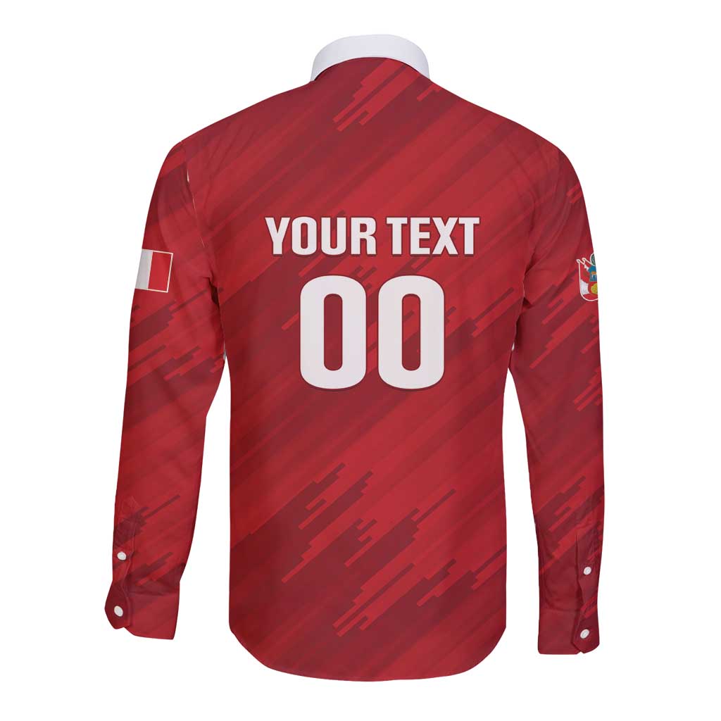 Custom Rugby Peru Long Sleeve Button Shirt Los Tumis Go Champions