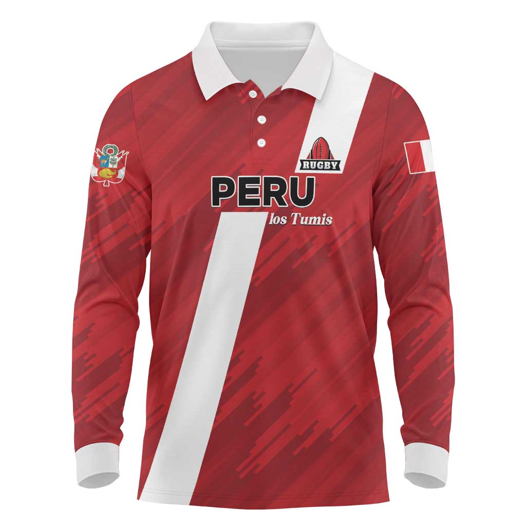Custom Rugby Peru Long Sleeve Polo Shirt Los Tumis Go Champions
