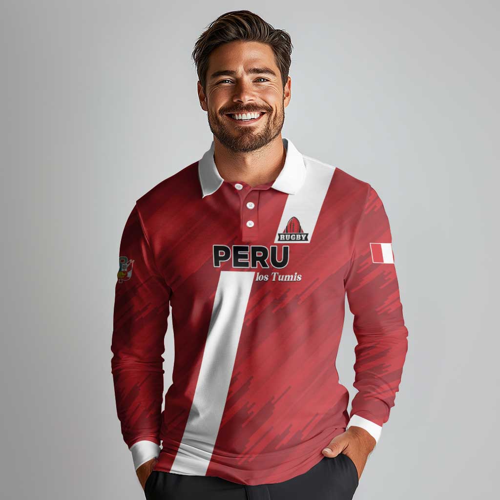 Custom Rugby Peru Long Sleeve Polo Shirt Los Tumis Go Champions