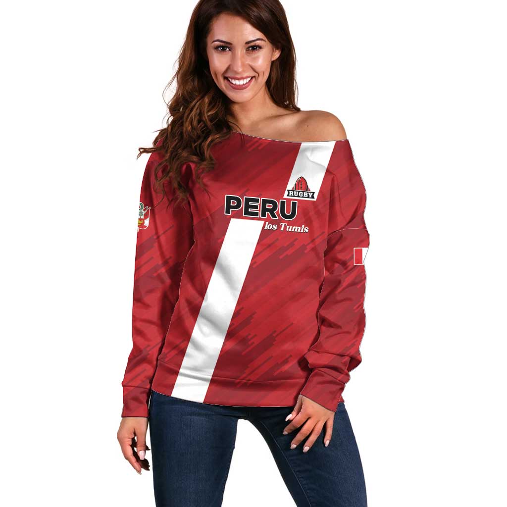 Custom Rugby Peru Off Shoulder Sweater Los Tumis Go Champions
