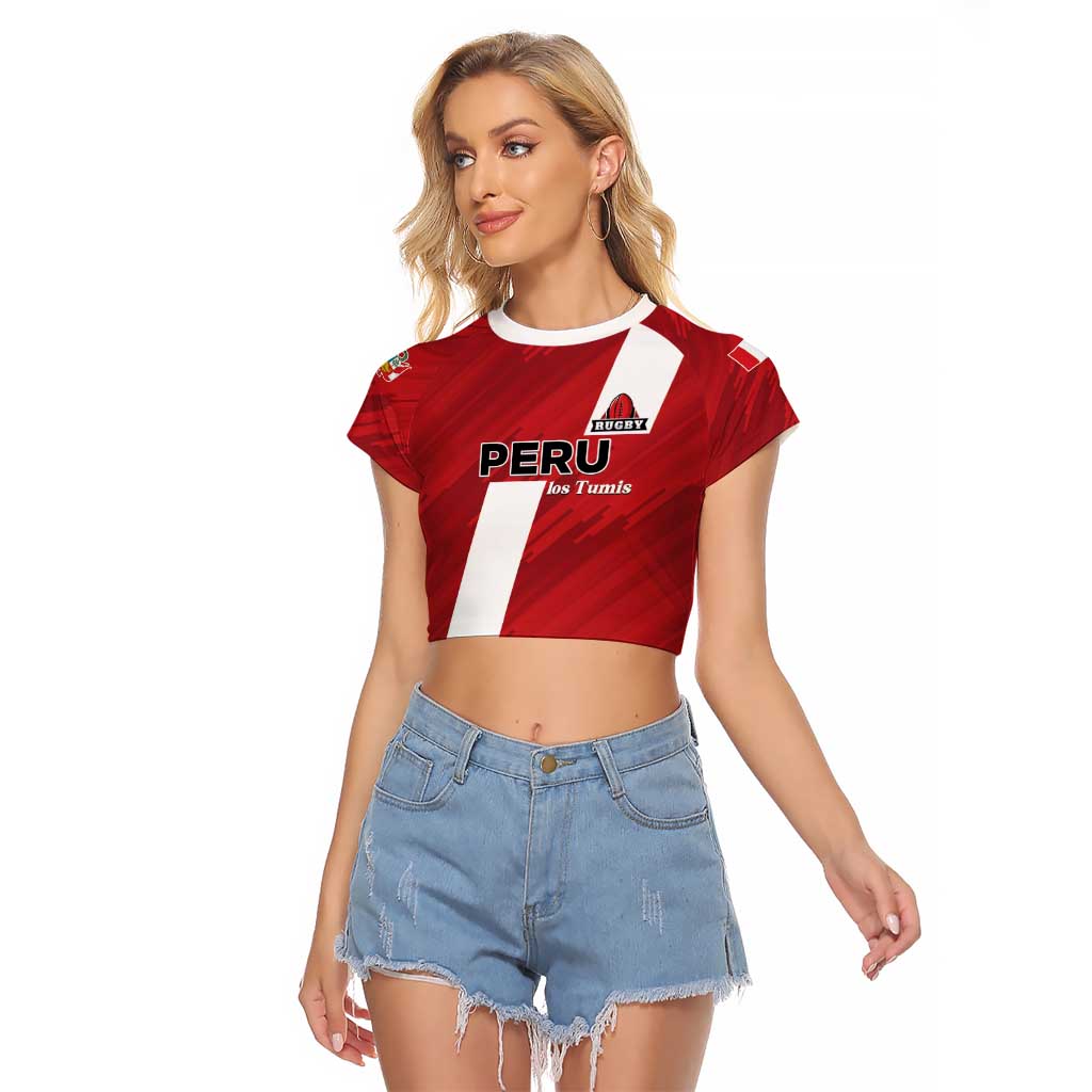 Custom Rugby Peru Raglan Cropped T Shirt Los Tumis Go Champions