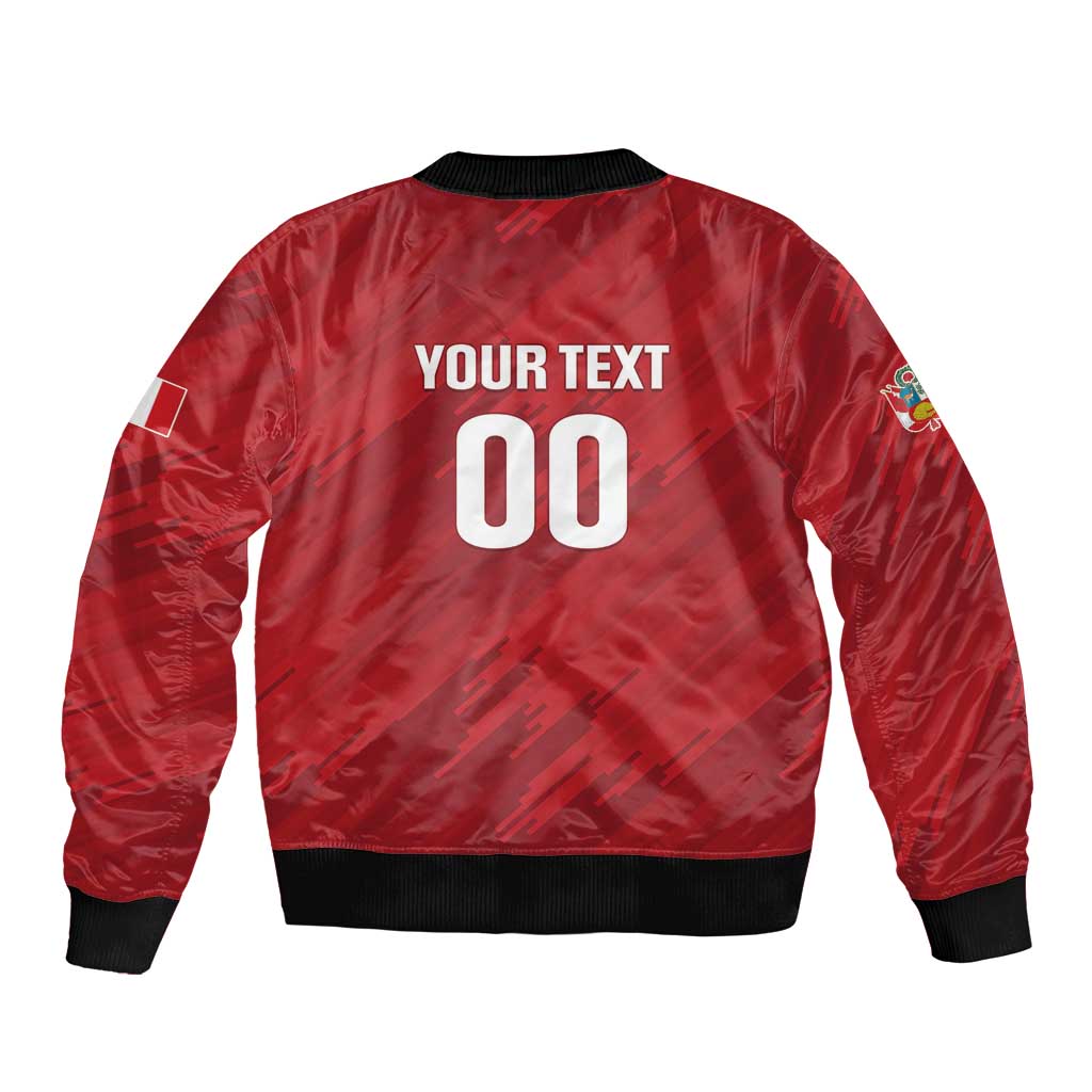 Custom Rugby Peru Sleeve Zip Bomber Jacket Los Tumis Go Champions