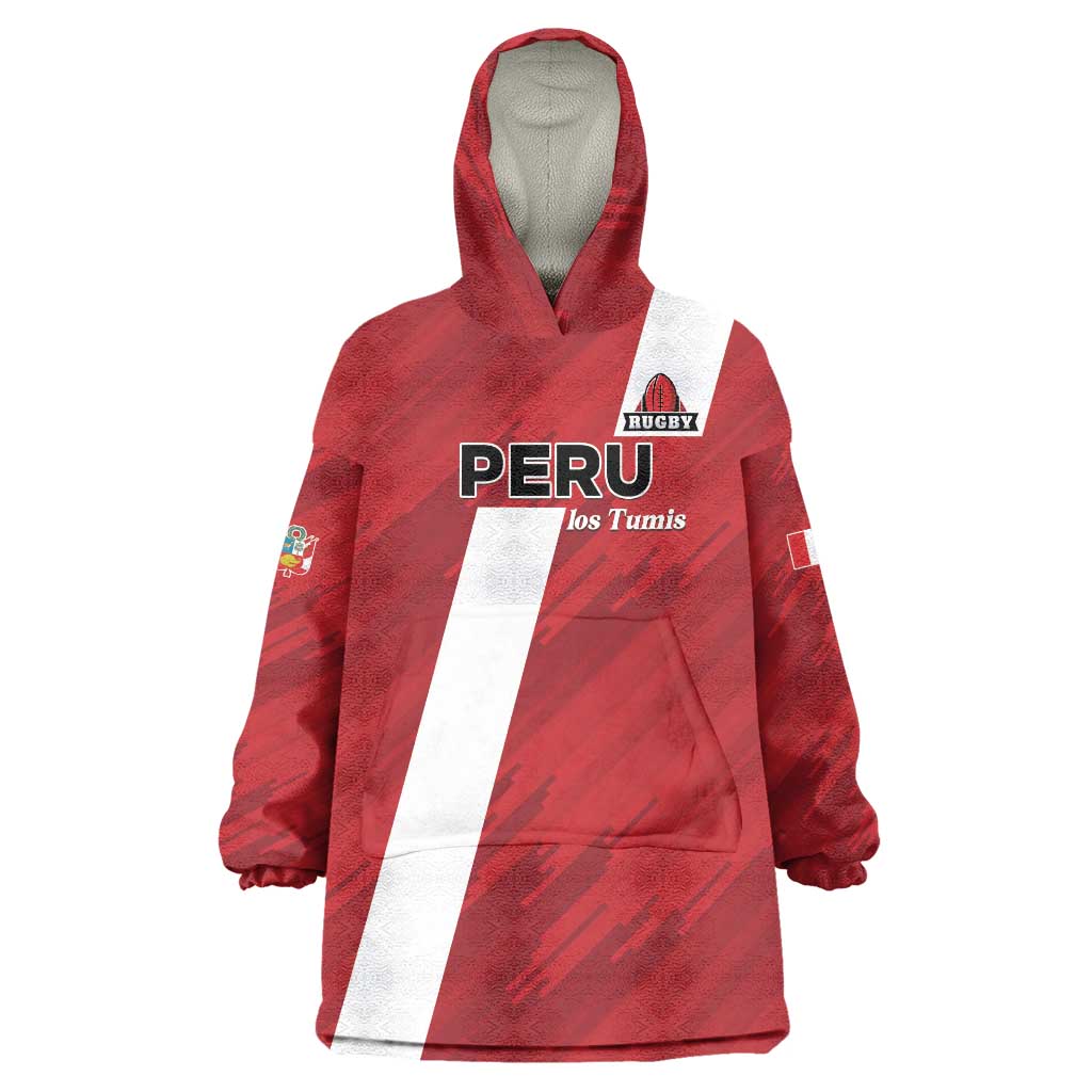 Custom Rugby Peru Wearable Blanket Hoodie Los Tumis Go Champions