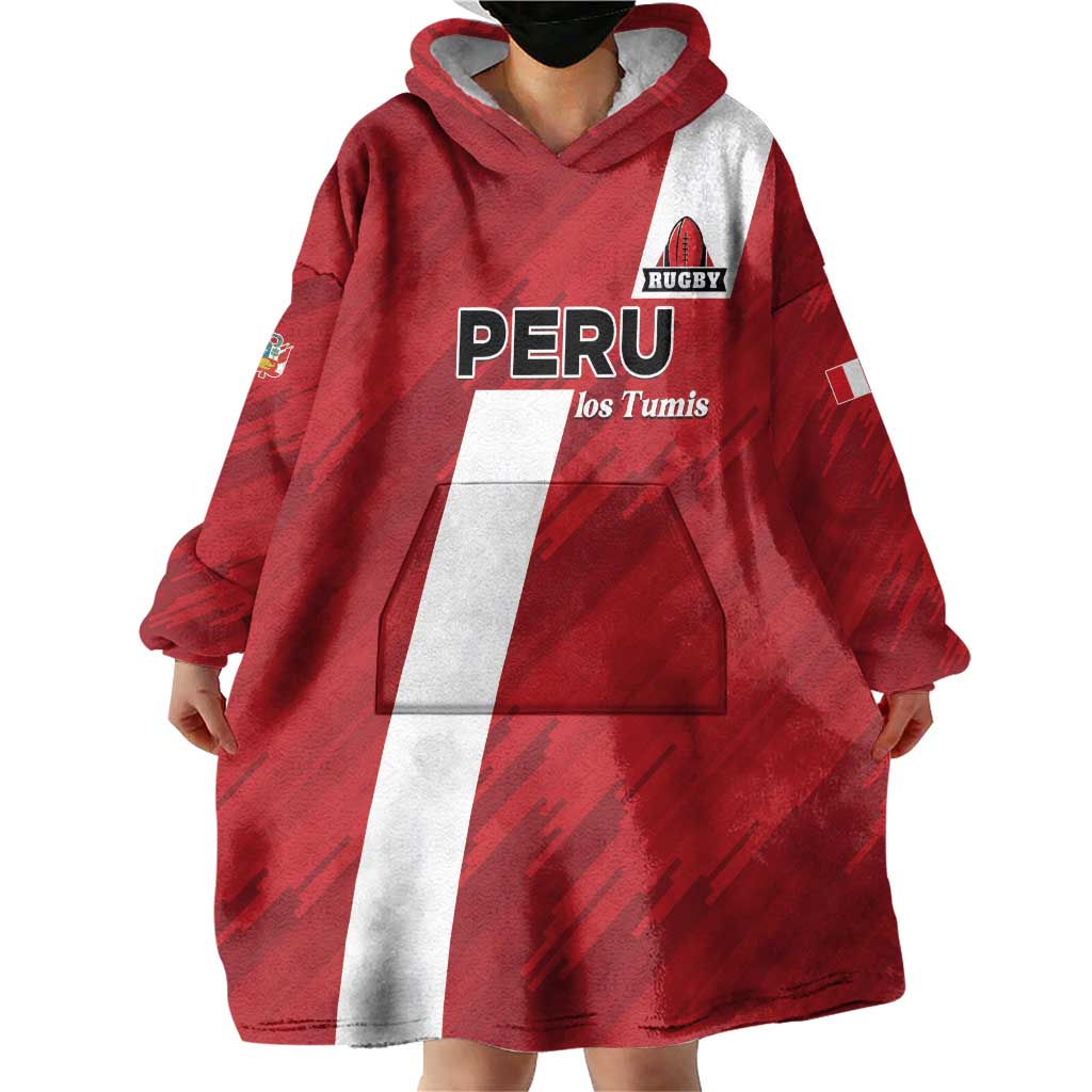 Custom Rugby Peru Wearable Blanket Hoodie Los Tumis Go Champions