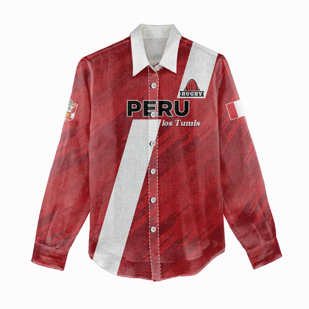 Custom Rugby Peru Women Casual Shirt Los Tumis Go Champions