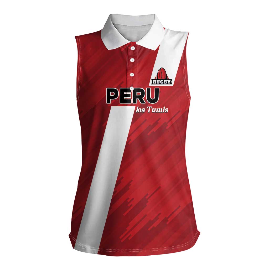 Custom Rugby Peru Women Sleeveless Polo Shirt Los Tumis Go Champions