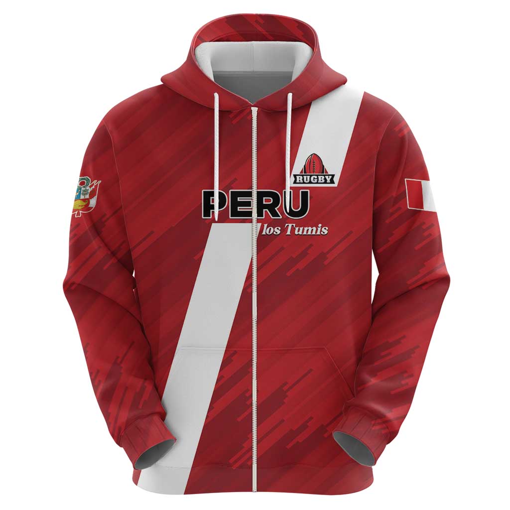 Custom Rugby Peru Zip Hoodie Los Tumis Go Champions