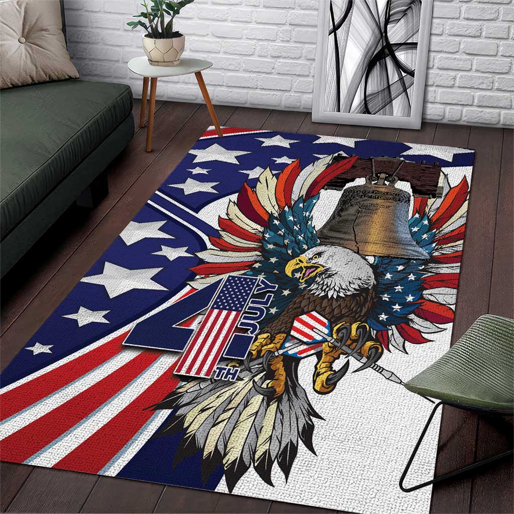USA 4th Of July Area Rug United State Eagle Liberty Bell