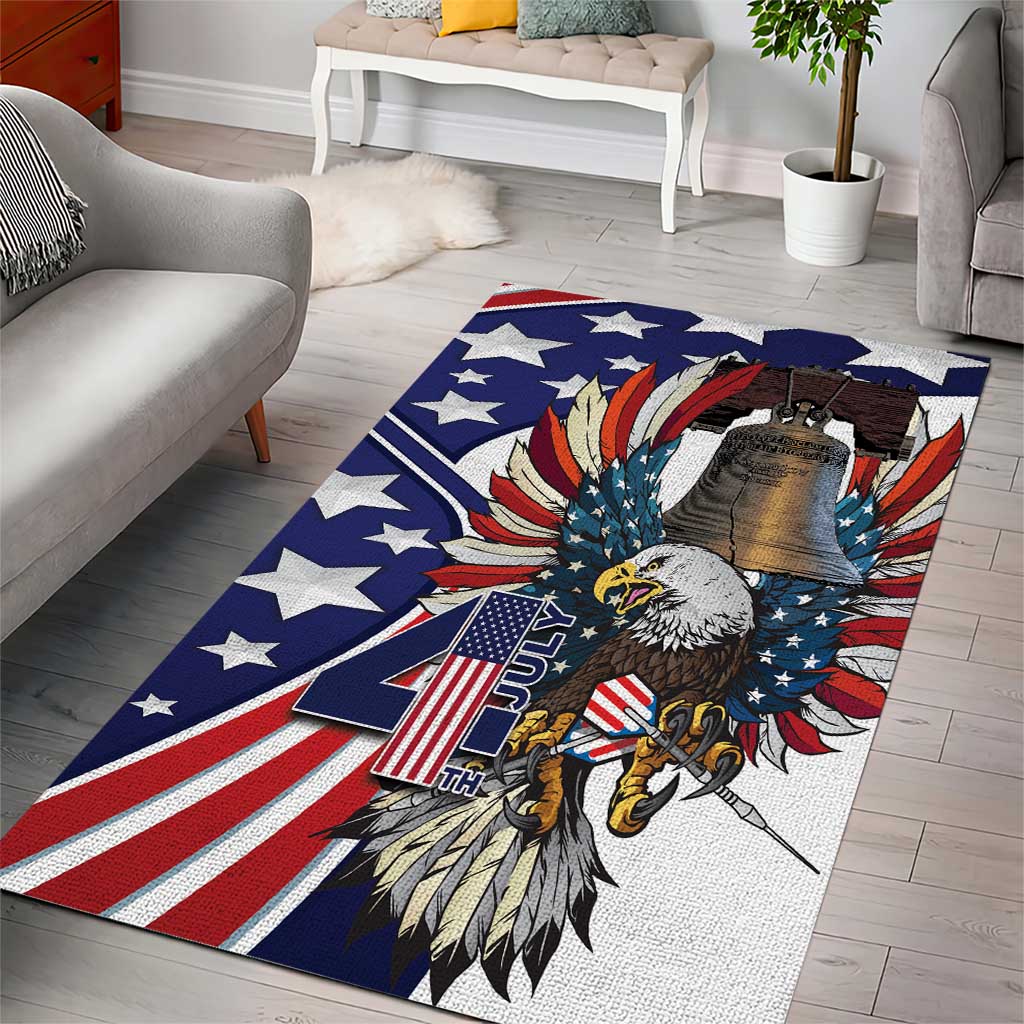 USA 4th Of July Area Rug United State Eagle Liberty Bell