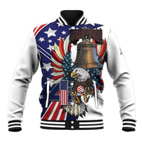 Personalized USA 4th Of July Baseball Jacket United State Eagle Liberty Bell