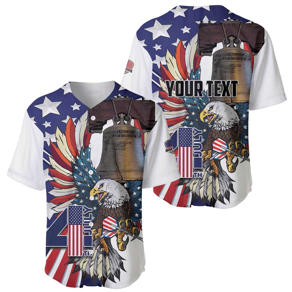 Personalized USA 4th Of July Baseball Jersey United State Eagle Liberty Bell