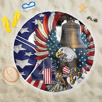 USA 4th Of July Beach Blanket United State Eagle Liberty Bell