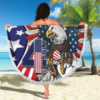 USA 4th Of July Beach Blanket United State Eagle Liberty Bell
