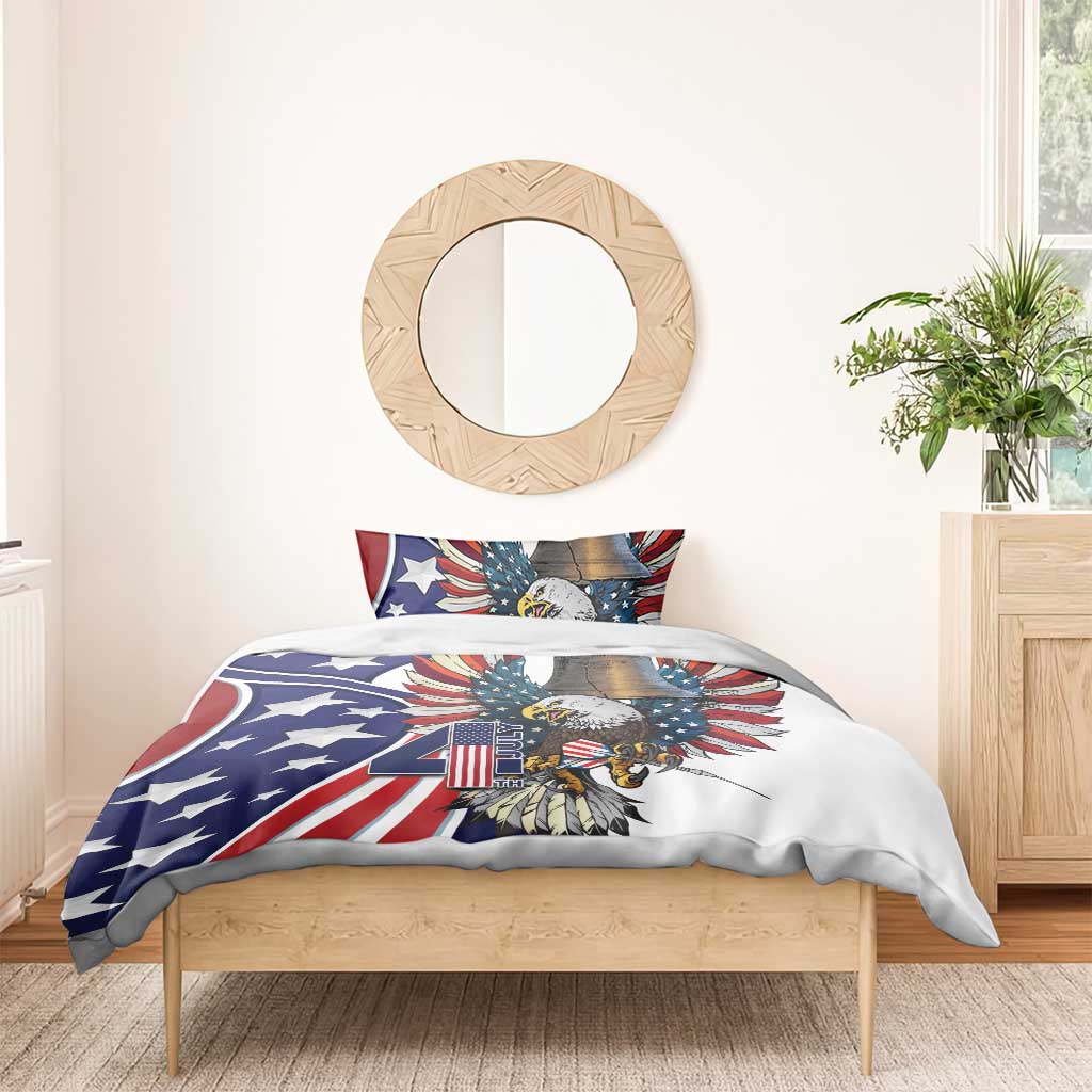 USA 4th Of July Bedding Set United State Eagle Liberty Bell
