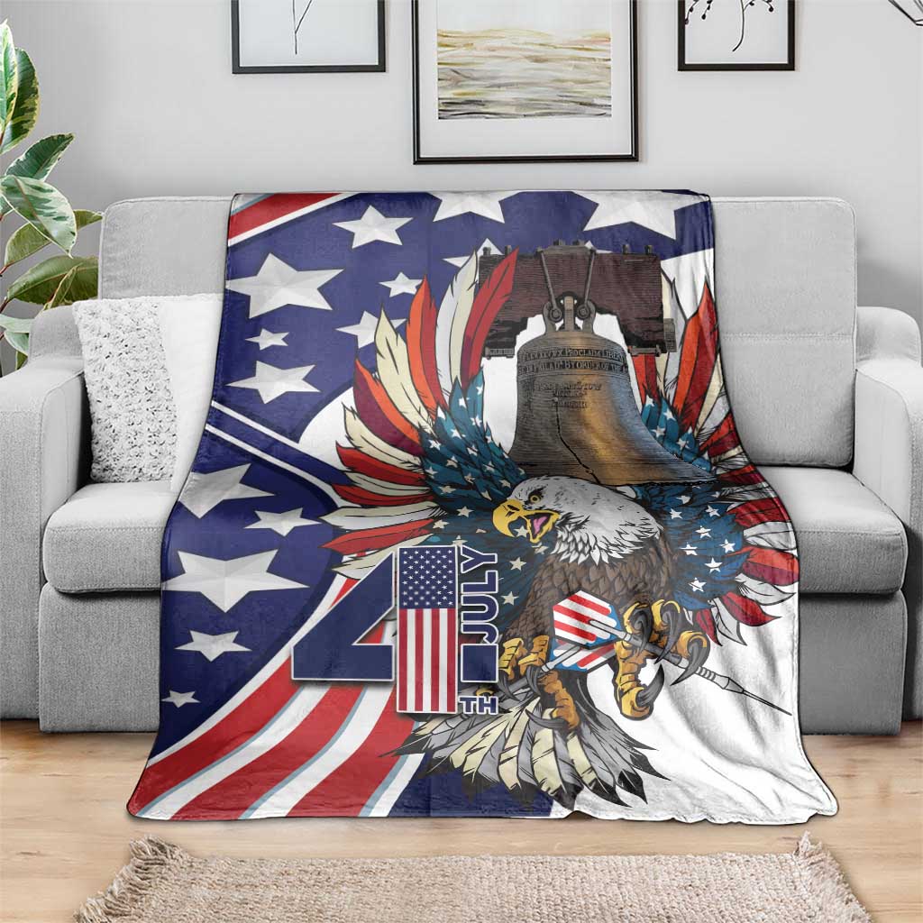 USA 4th Of July Blanket United State Eagle Liberty Bell