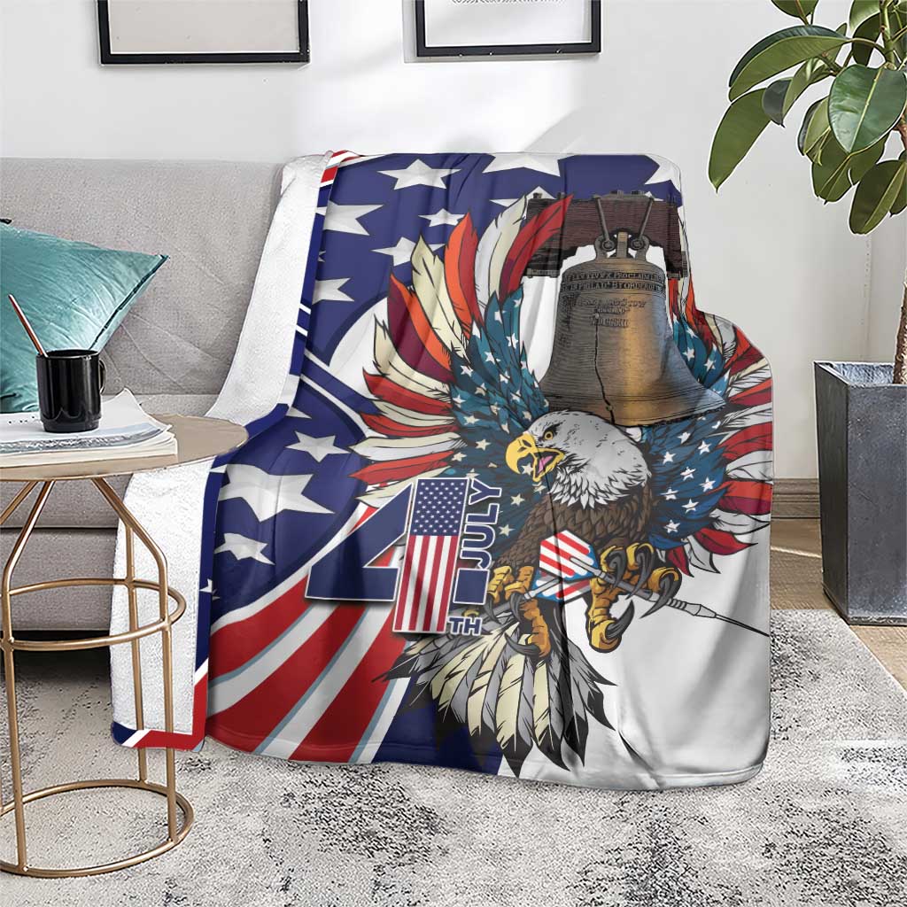 USA 4th Of July Blanket United State Eagle Liberty Bell