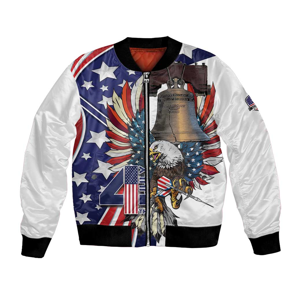 Personalized USA 4th Of July Bomber Jacket United State Eagle Liberty Bell
