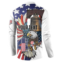Personalized USA 4th Of July Button Sweatshirt United State Eagle Liberty Bell