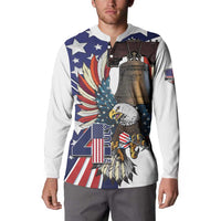 Personalized USA 4th Of July Button Sweatshirt United State Eagle Liberty Bell