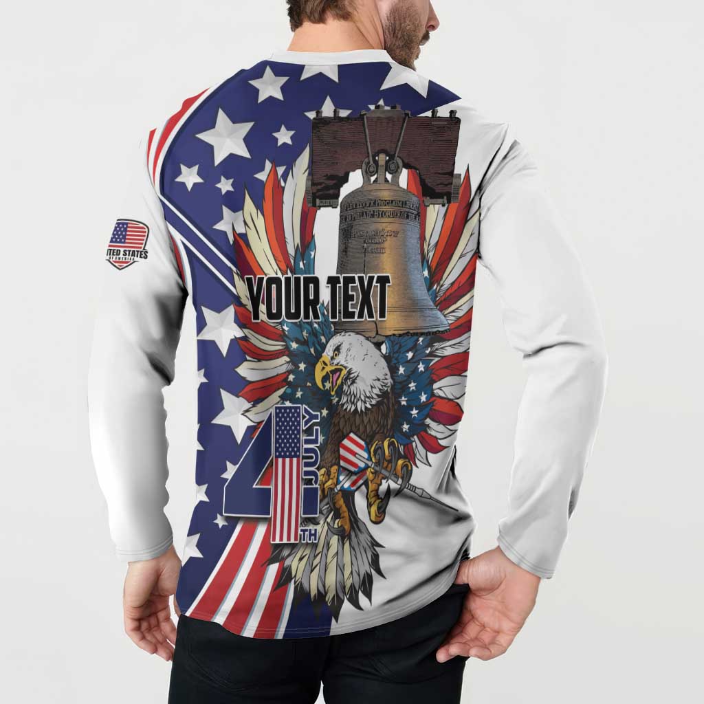 Personalized USA 4th Of July Button Sweatshirt United State Eagle Liberty Bell