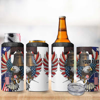 Personalized USA 4th Of July 4 in 1 Can Cooler Tumbler United State Eagle Liberty Bell