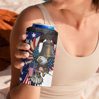 Personalized USA 4th Of July 4 in 1 Can Cooler Tumbler United State Eagle Liberty Bell