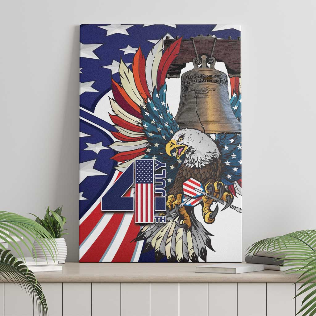 USA 4th Of July Canvas Wall Art United State Eagle Liberty Bell