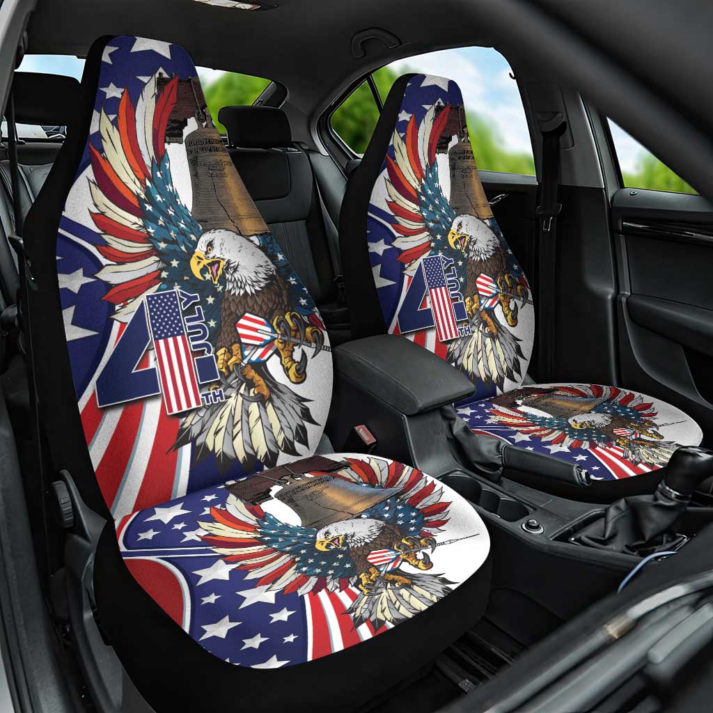 USA 4th Of July Car Seat Cover United State Eagle Liberty Bell