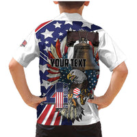 Personalized USA 4th Of July Family Matching Mermaid Dress and Hawaiian Shirt United State Eagle Liberty Bell