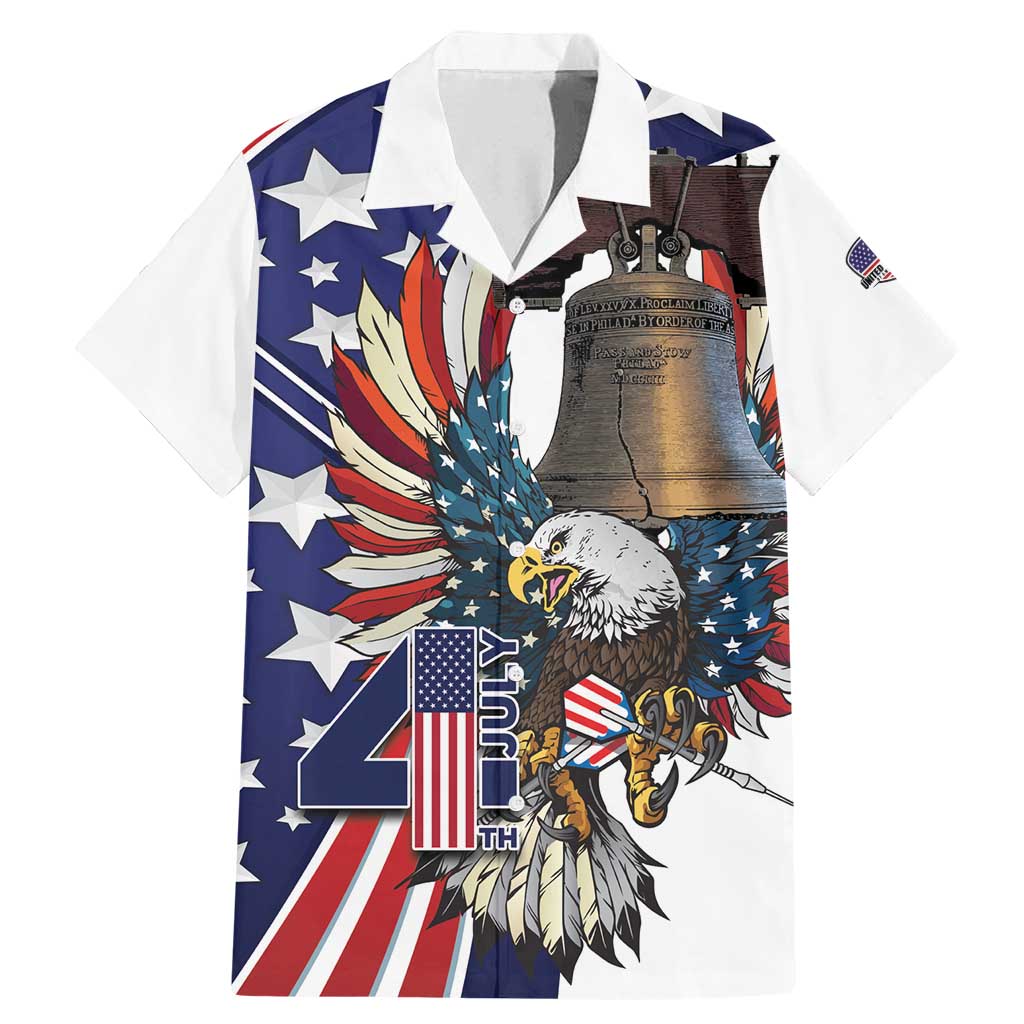 Personalized USA 4th Of July Family Matching Mermaid Dress and Hawaiian Shirt United State Eagle Liberty Bell