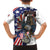 Personalized USA 4th Of July Family Matching Off The Shoulder Long Sleeve Dress and Hawaiian Shirt United State Eagle Liberty Bell