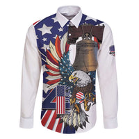 Personalized USA 4th Of July Family Matching Off Shoulder Maxi Dress and Hawaiian Shirt United State Eagle Liberty Bell