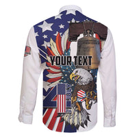 Personalized USA 4th Of July Family Matching Off Shoulder Maxi Dress and Hawaiian Shirt United State Eagle Liberty Bell