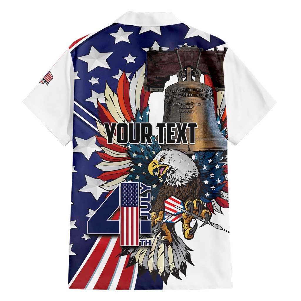 Personalized USA 4th Of July Family Matching Short Sleeve Bodycon Dress and Hawaiian Shirt United State Eagle Liberty Bell