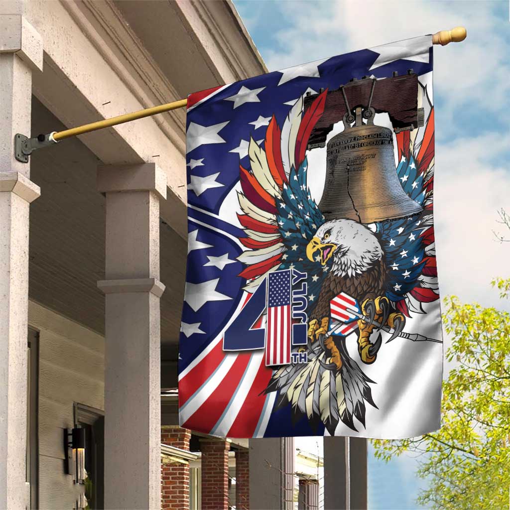 USA 4th Of July Garden Flag United State Eagle Liberty Bell