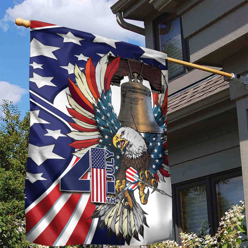 USA 4th Of July Garden Flag United State Eagle Liberty Bell